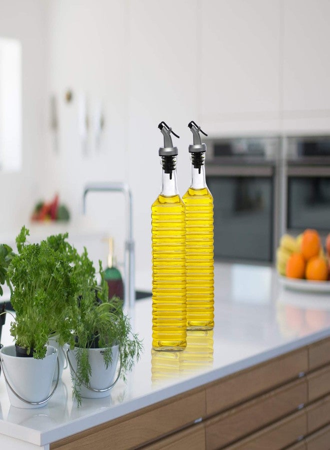 SIMPARTE Oil Bottle - Oil Dispenser Set for Kitchen Olive Oil, Refined, Multipurpose Container, Kitchen Storage (Transparent, 500 ml, Set of 2) - Image 2